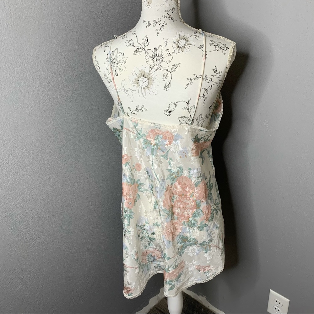 Vintage Dreamtime Floral Lingerie W/ Lace USA LG - Picture 2 of 5